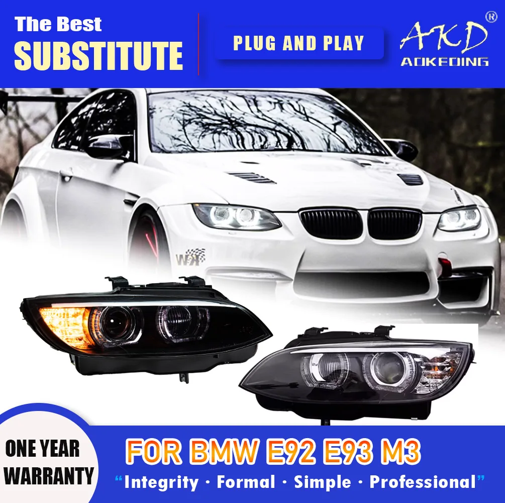 AKDHeadLampforBMWE92E93LEDHeadlight20062012Headlights330I
