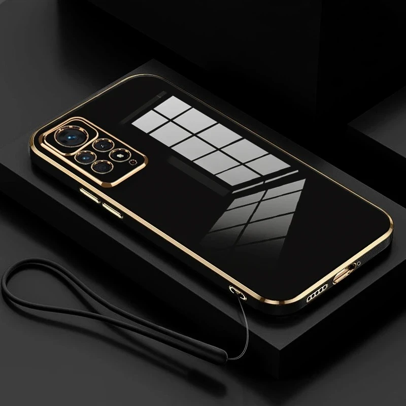 Luxury Plating Lanyard Silicone Soft Phone Case