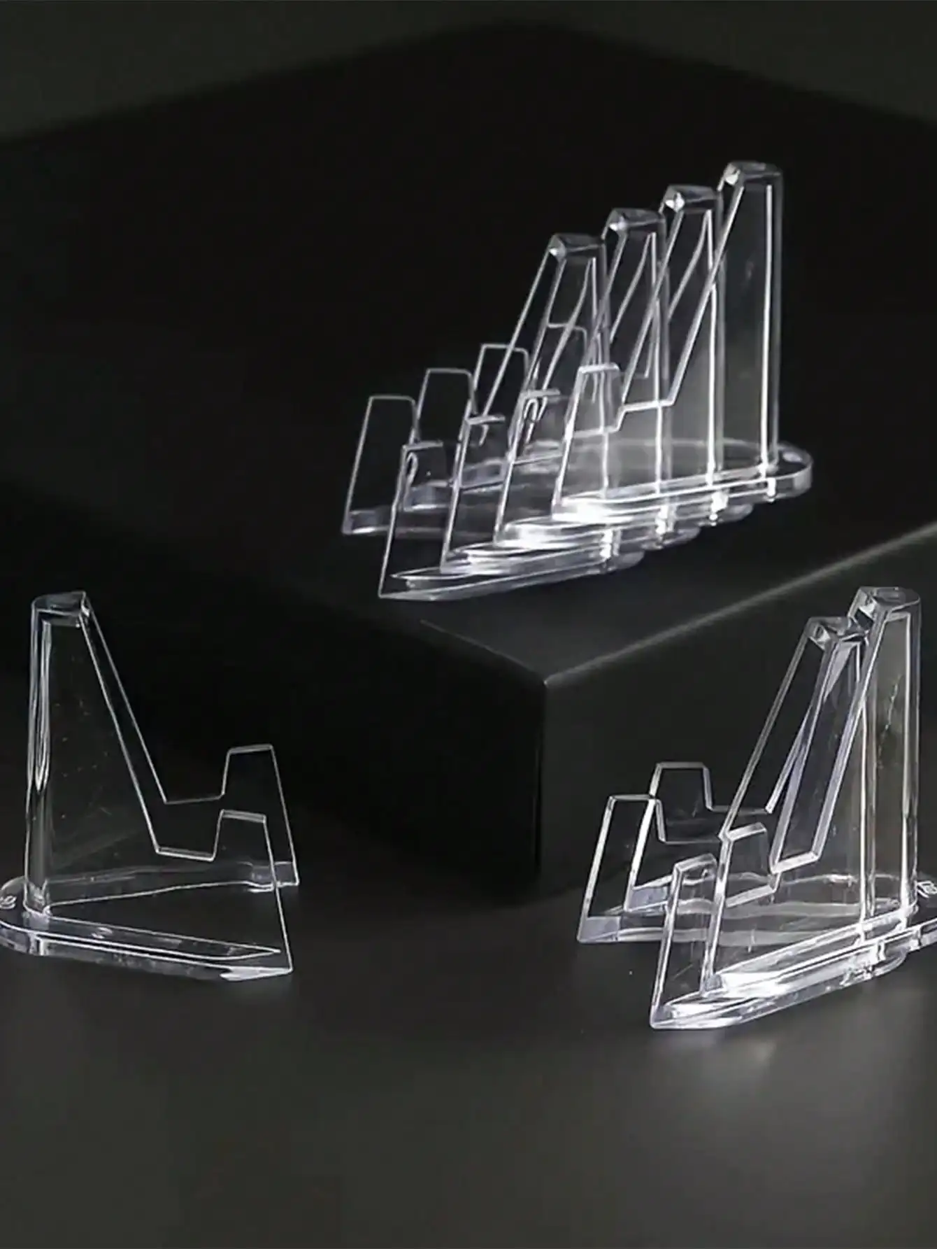 12/24pcs Mini Clear Acrylic Easel Stands Coin Display Easel Holder BaseballSports Card Stands Trading Graded Card Stand