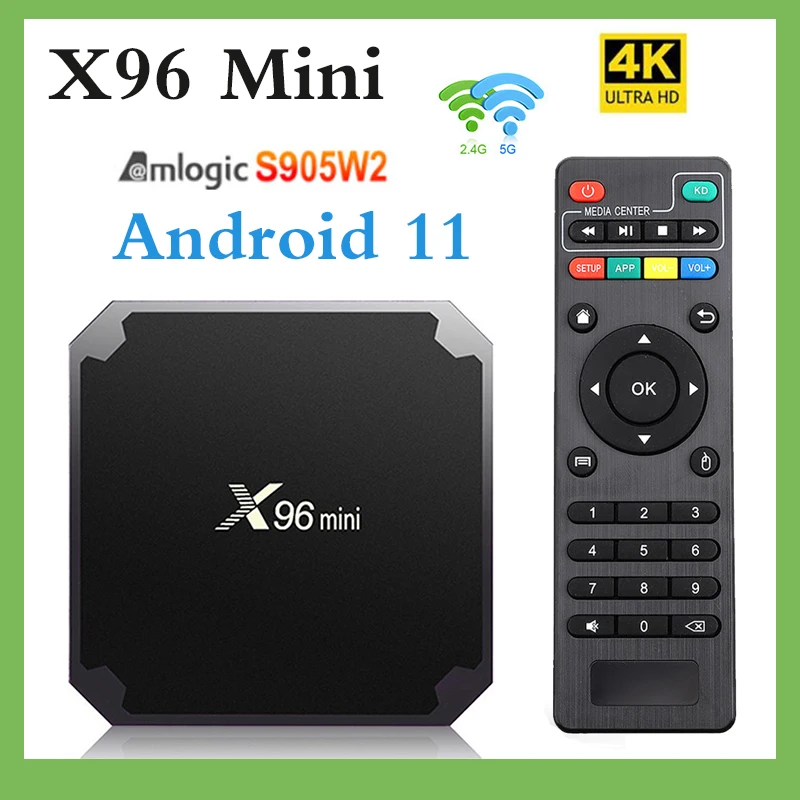 

X96 Mini Smart Android 11 TV Box Amlogic S905W2 2.4G 5G Dual Wifi 2G16G 4K Media Player X96mini Google Set Top Box PK Tanix w2