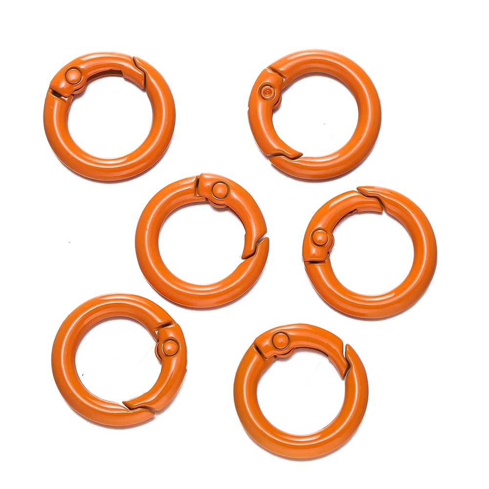 Colorful O Ring Spring Clasp Carabiner Keychain Clips - Pack of 5