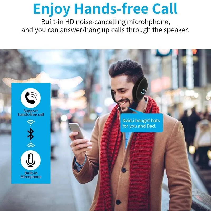 سماعات أذن ذكية لاسلكية تعمل بتقنية البلوتوث ، غطا...