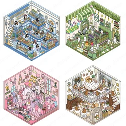 Charming 3D Cartoon Miniature Scene Stickers - Perfect Christmas Gift (4Pcs)