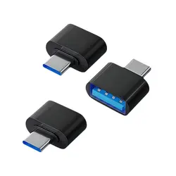 Universal Micro USB to USB OTG Adapter Cable (Black Type - C 3PCS)