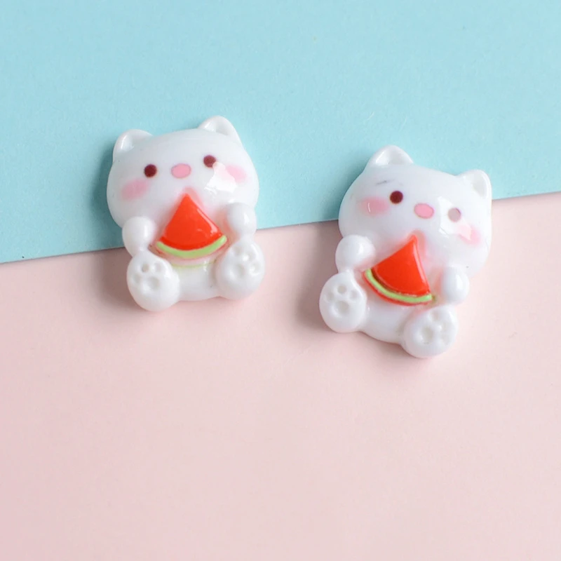 10Pcs New Mini Cute 20*20mm Cartoon Cat Series Flat Back Resin Scrapbooking DIY Jewelry Craft Decoration Accessorie