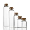 5pcs 10ML 15ML 20ML 25ML 30ML 40ML 55ML Glass jars Cute Mini Wishing Cork Stopper Glass Bottles Vials Jars Decor Containers Size 6