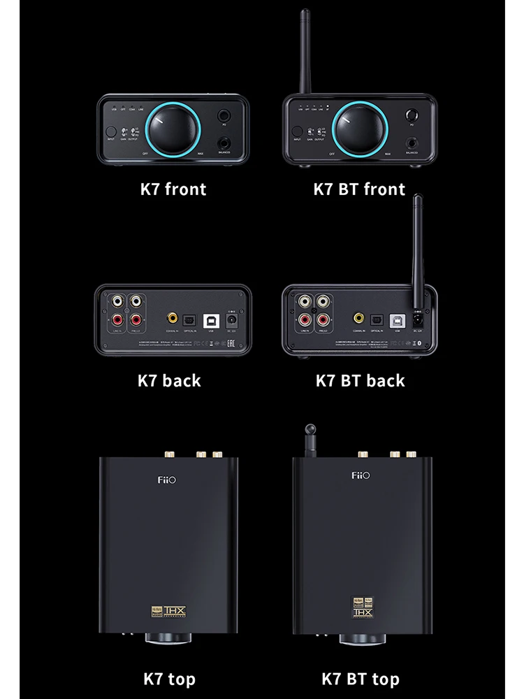 FiiO K7 BT Desktop DAC and Amplifier - DAC, Bluetooth, Preamp and Headphone  Amplifier