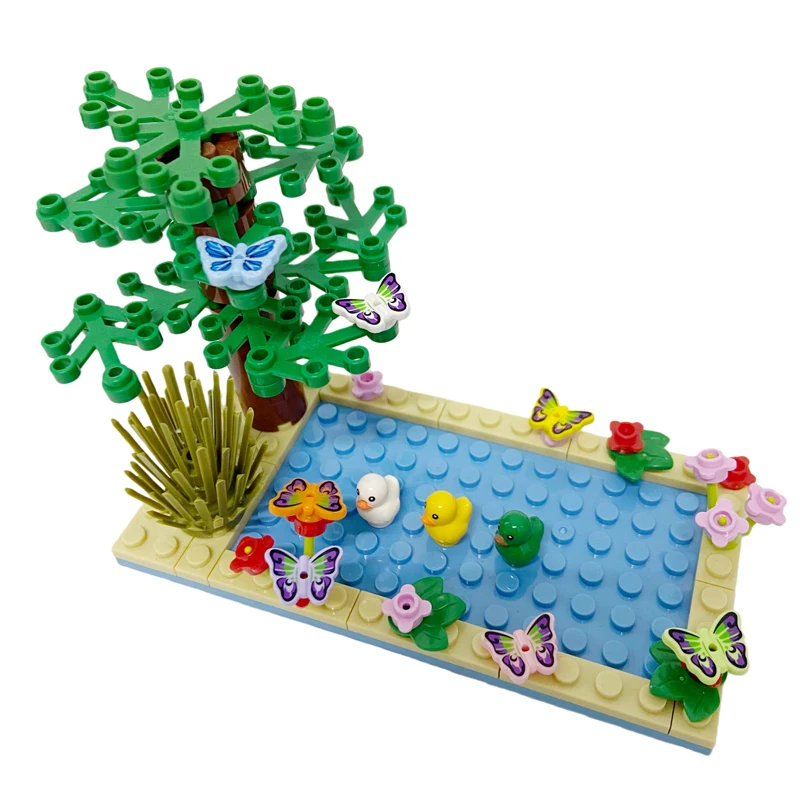 MOC 동물 장면 빌딩 블록 고양이 개 양 돼지 닭 독수리 앵무새 돌고래 동물원 프람 액세서리 DIY 장난감 브릭 T14