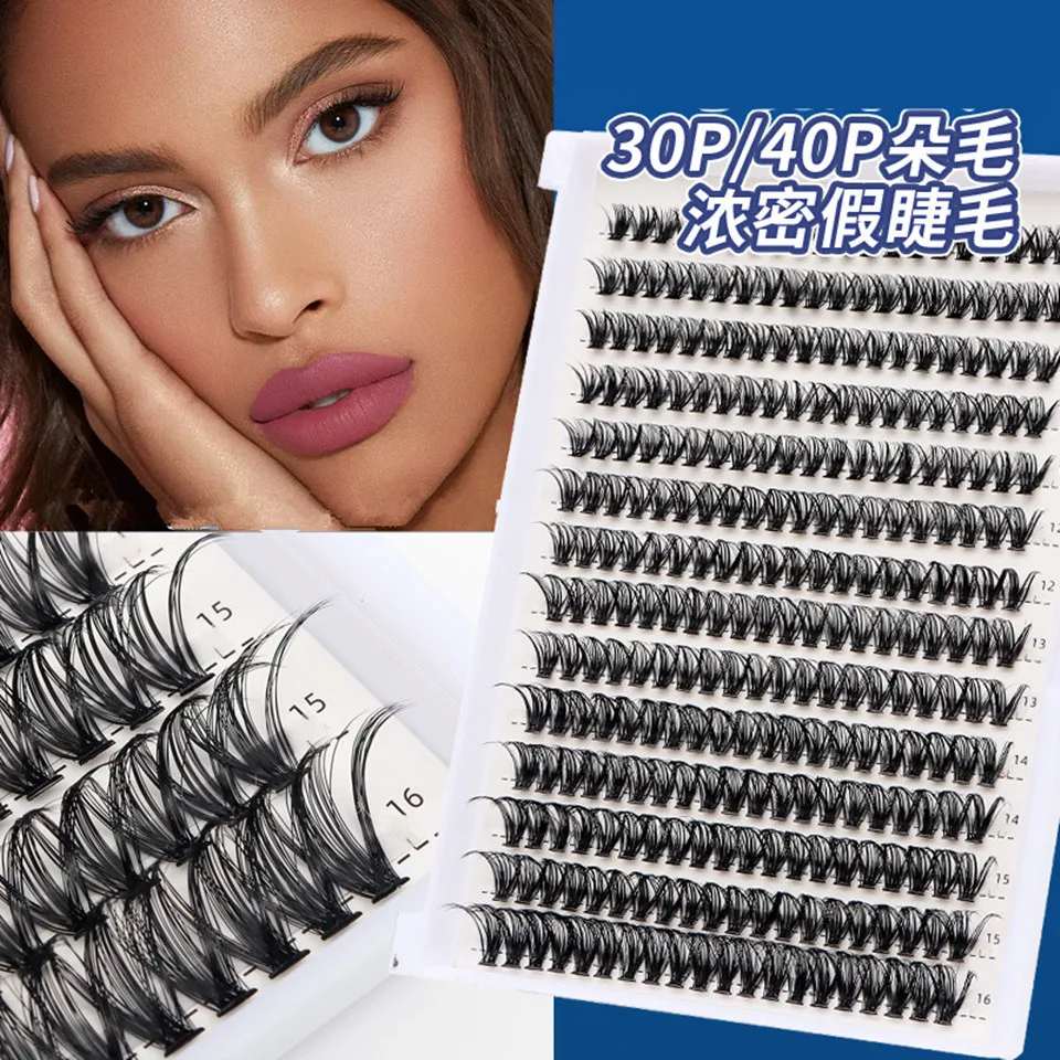 

14Rows 30D 40D Cluster Lashes Faux Mink Eyelash Extension Fairy Mix Length Lash C D Curl Volume Cilios Makeup Tool