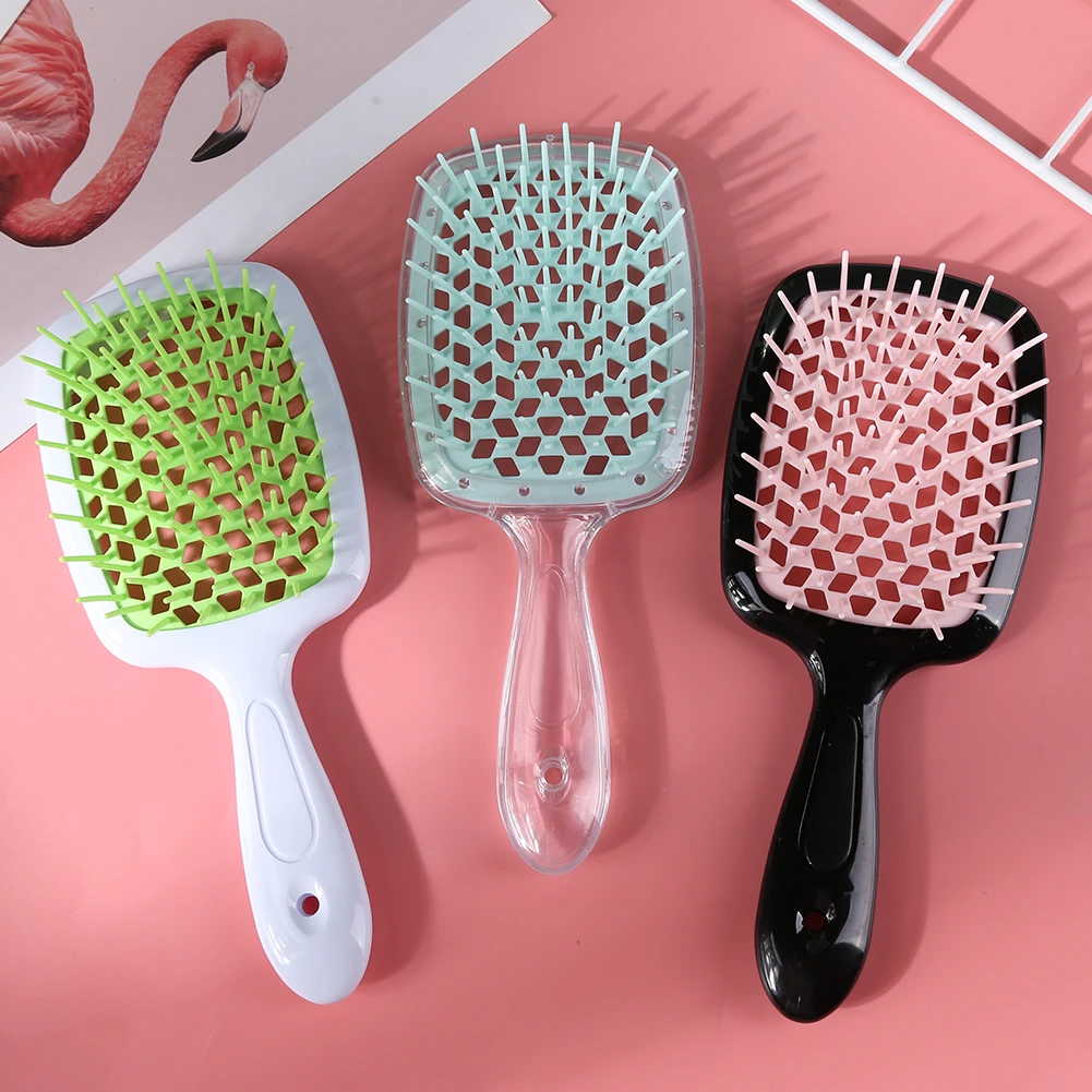 1pcs Wide Teeth Air Cushion Combs Women Scalp Massage Comb Hair Brush Hollowing Out Home Salon