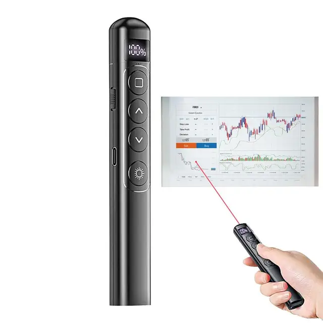 Flip-pen Presentation Clicker RF 2.4GHz PowerPoint Clicker Laser pointer pen Hyperlink Control Wireless IR Red Light Presenter 1
