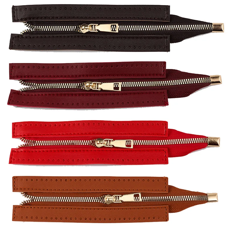 

1PC DIY Zipper For Women Bag Hardware PU Leather Zipper Sewing Bag Parts 24cm Metal Zipper for Handmade Bag Accessories