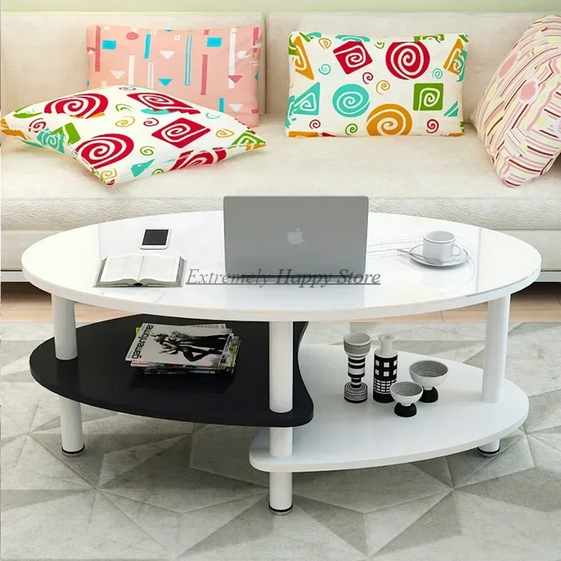 

Designer Nordic Coffee Table Modern Glass Oval Minimalist Mobile Side Table Luxury Hardcover Mesa Auxiliar Living Room Furniture