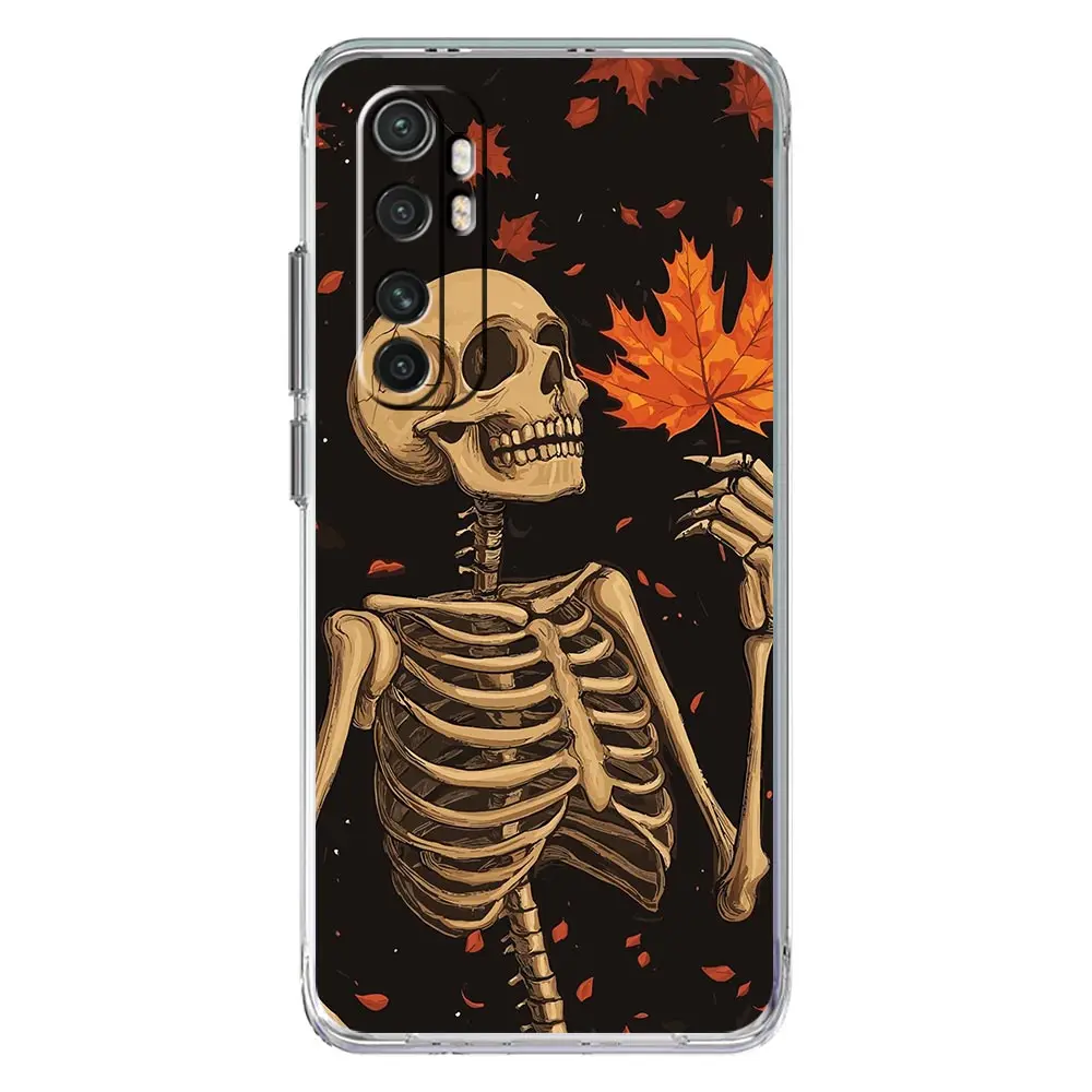 Clear TPU Phone Case with Hard Pink and Purple Skull Design