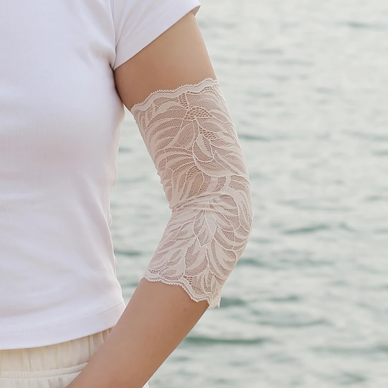 Arm Sleeves Ice Arm Sleeves 1 Pair women lace elbow arm sleeve thin cover tattoo scar decoration high resilience medium long sweet fake sleeves