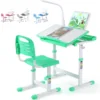 Student Children's Desk, Ergonomic Table and Thair Set, with Drawer, Reading Stand, Anddimmable LED Lamp, Height-Adjustable 1
