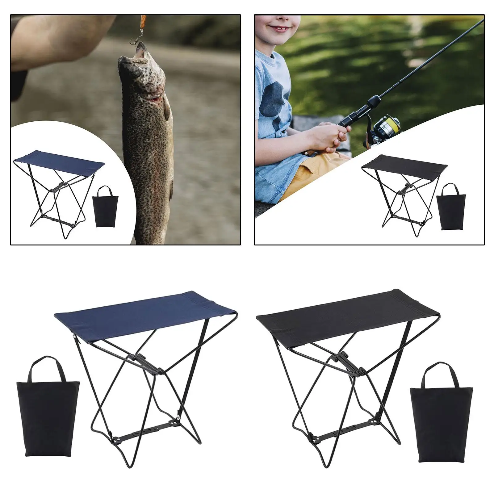 Folding Stool Chair Ultralight Collapsible Stool for Garden Backyard Fishing