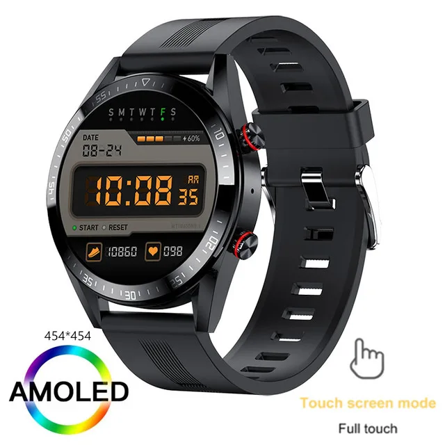 2022 New 454*454 Screen Smart Watch Always Display The Time Bluetooth Call Local Music Smartwatch For Mens Android TWS Earphones 
