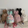 Personalized Embroidery Kawaii Plush Bunny Backpack Faux Fur Mini Backpack Rabbit Ear Women Travel Shoulder Bags Plush Backpack 1
