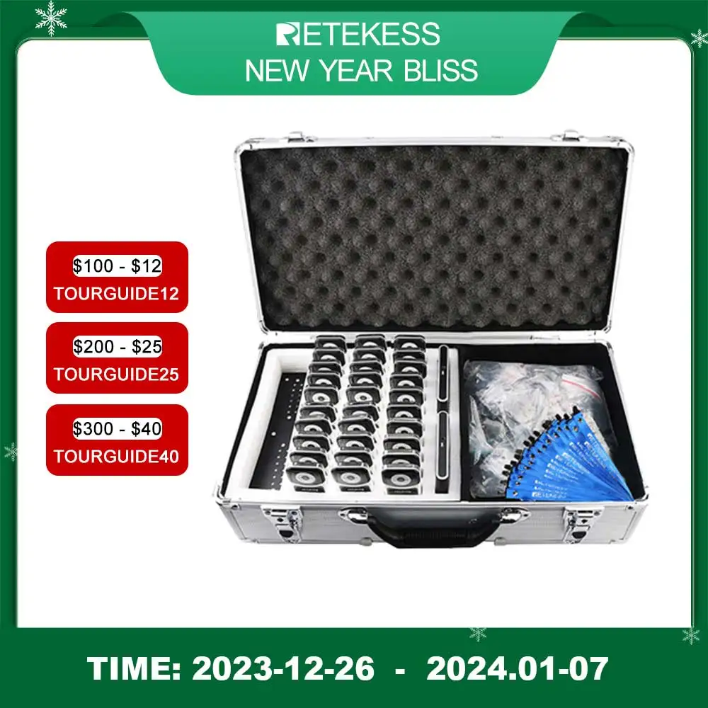 RETEKESS T130 무선 관광 안내 시스템 박물관 소풍 교회 번역 공장 교육 회의 충전 상자