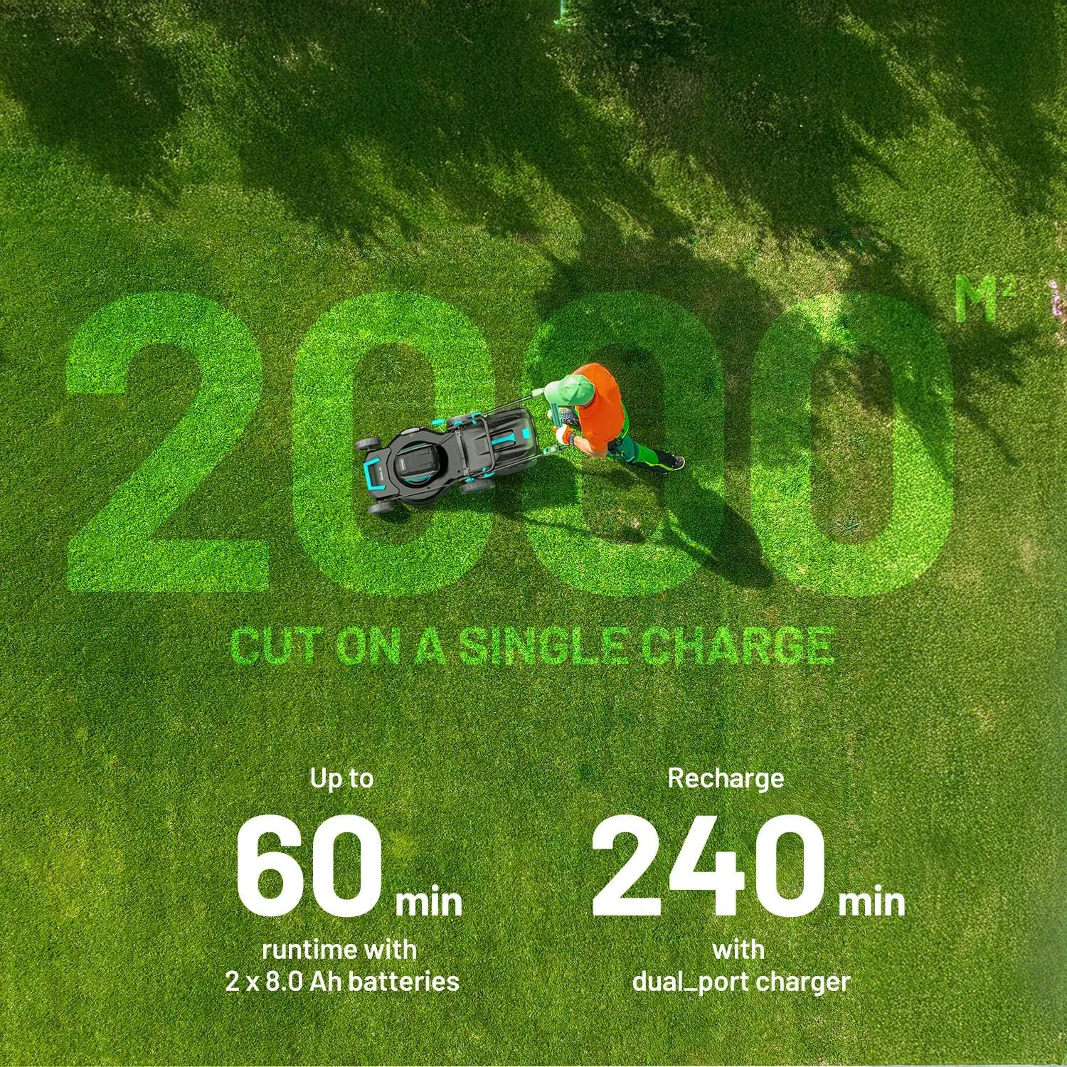 2*20V 21 inch Self-Propelled Lawn Mower Cordless, 3-in-1 Brushless Electric Lawn Mower with 6-Position Cutting Height Adjustment