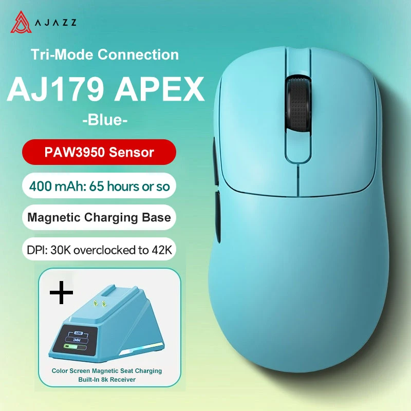 Ajazz aj179 apex/titan mouse para jogos sem fio paw3950 42000dpi