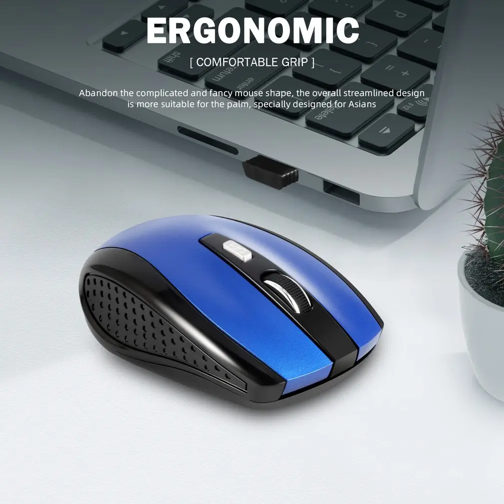 Mouse Wireless Ergonomic 1600 DPI Silent 6 Buttons For MacBook Tablet Laptop Mute 2.4G Quiet wireless mouse