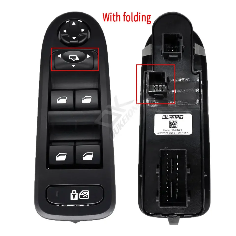 Interrupteur Fenêtre électrique Commutateur Lève-vitre Citroën Peugeot - 96631328XT - ABS Et Métal Commutateur Citroën Peugeot