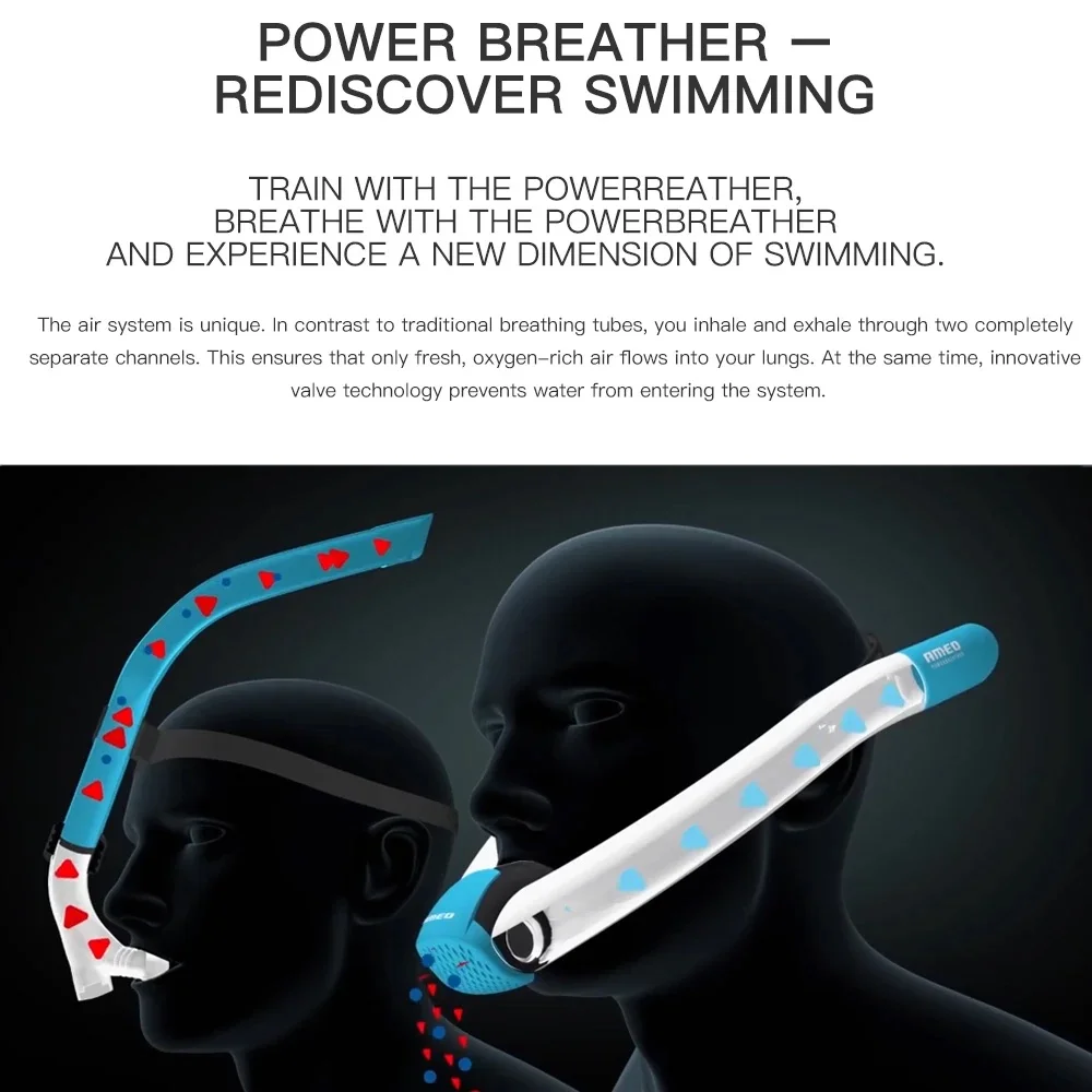 POWERBREATHER Equipment for Swimming Snorkel Training in Pool and Open Water, with Comfortable Mouthpiece and One-Way Air Valve 5