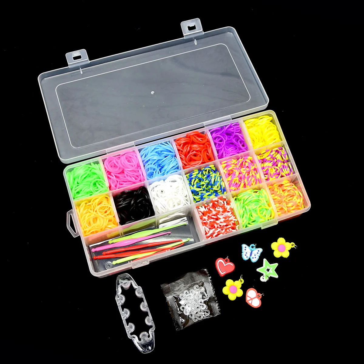 Rainbow Loom Kits Rubber Bands  Elastic Rubber Loom Bands Set Box