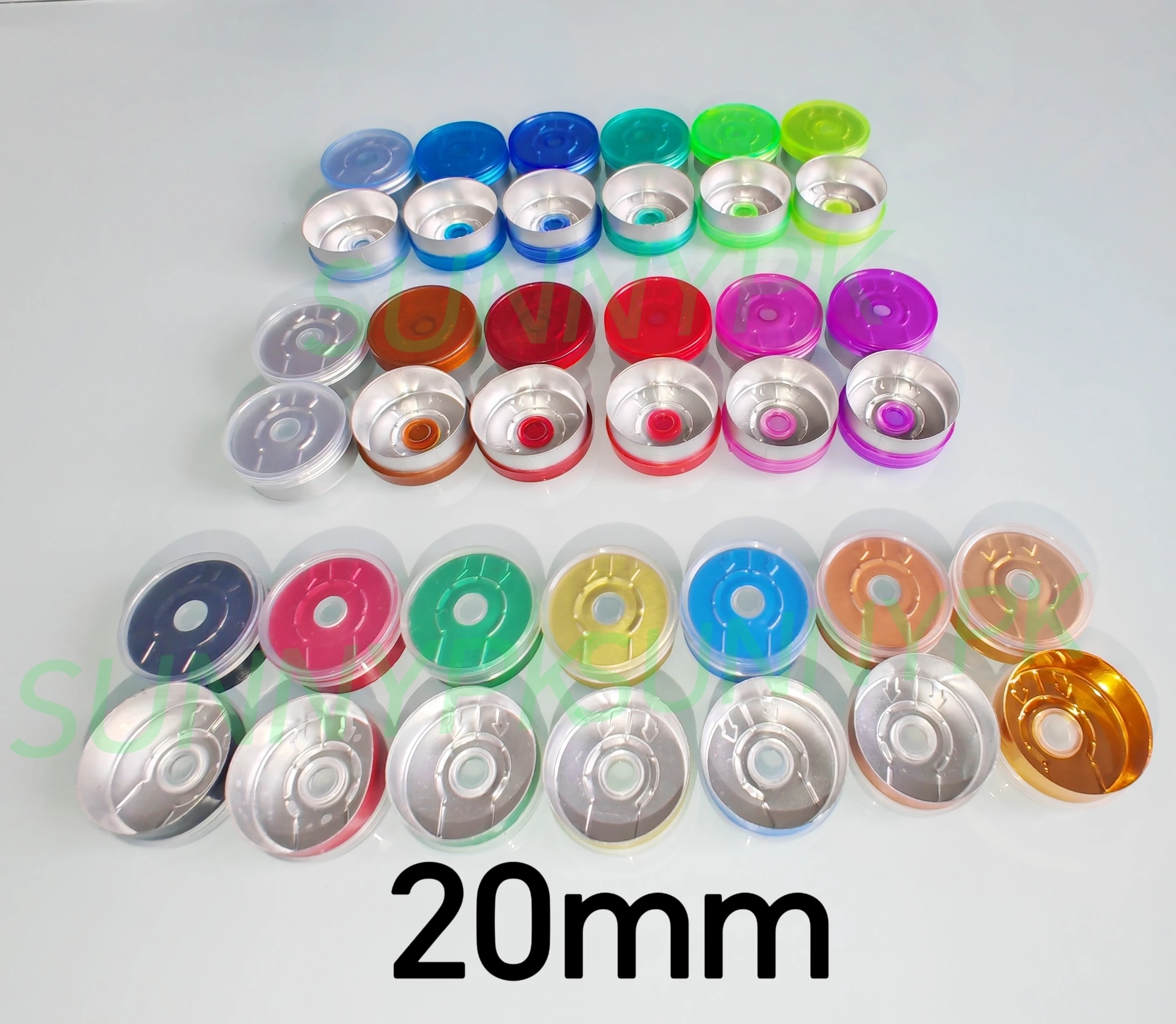 Plastic Caps 20mm Aluminium Plastic Cap Colored Plastic Caps Sealing Tear off Cap Aluminium tops for crimp glass vial 50pcs/lot