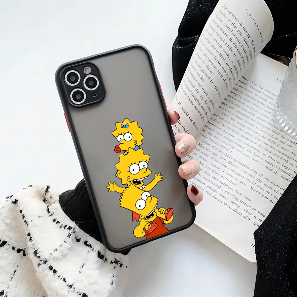 Cartoon Cute The s-Simpsons Matte Transparent Phone Case Cover