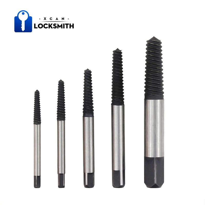 

Free Shipping 5pcs Carbon Steel Screw Extractor Drill Bit Set Broken Bolt Extractor Remover Easy Out Damage Screwdriver Set