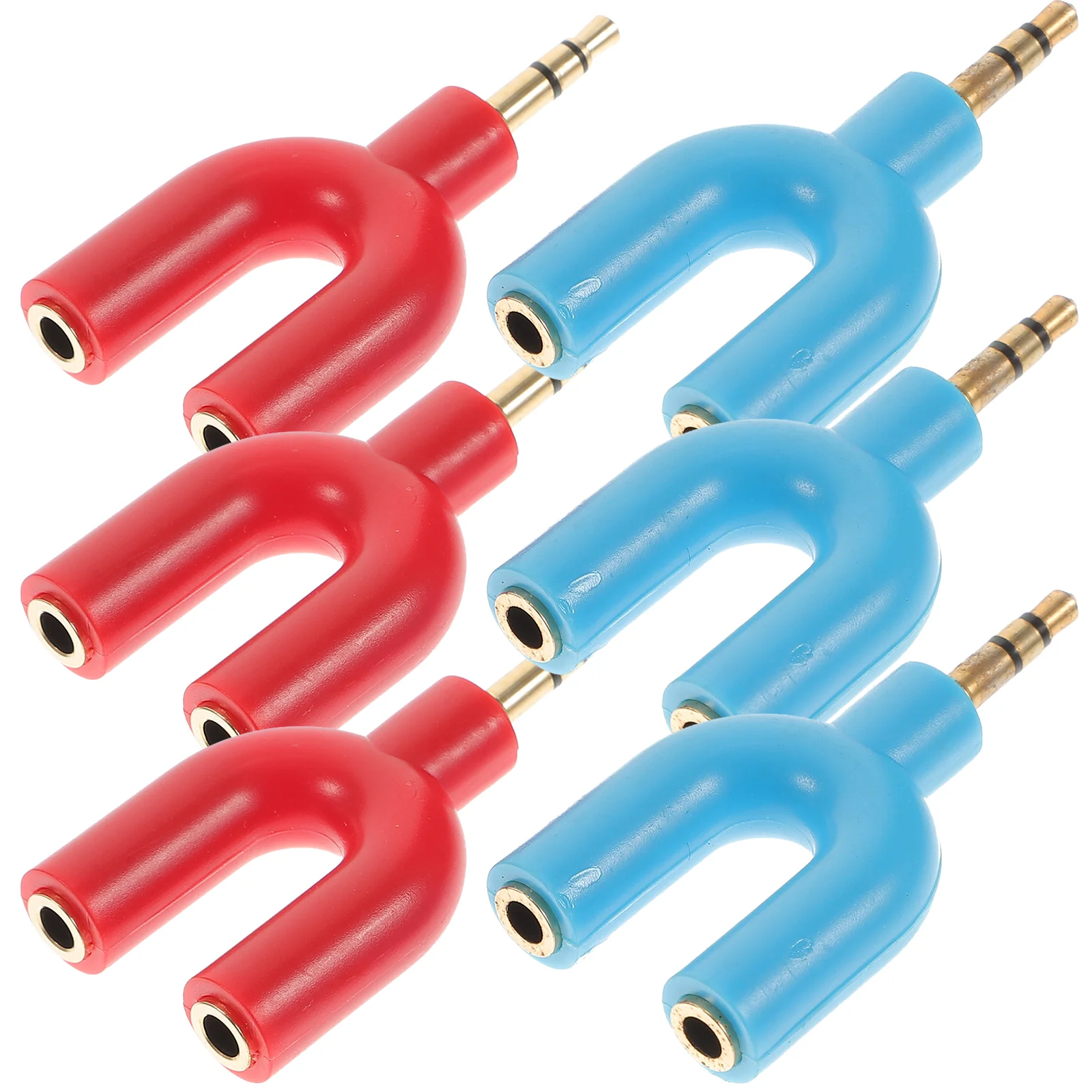 

6 Pcs Audio Adapter Jack for Headphone Stereo 2 Way Splitter Headset Headphones 35mm Lovers