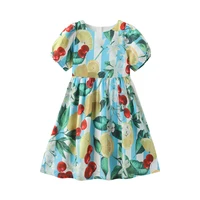 2024 Children Girls Casual Dress Floral Print Toddler Designer Clothes for Princess Party Fashion Elegant Keen-length Costume 6
