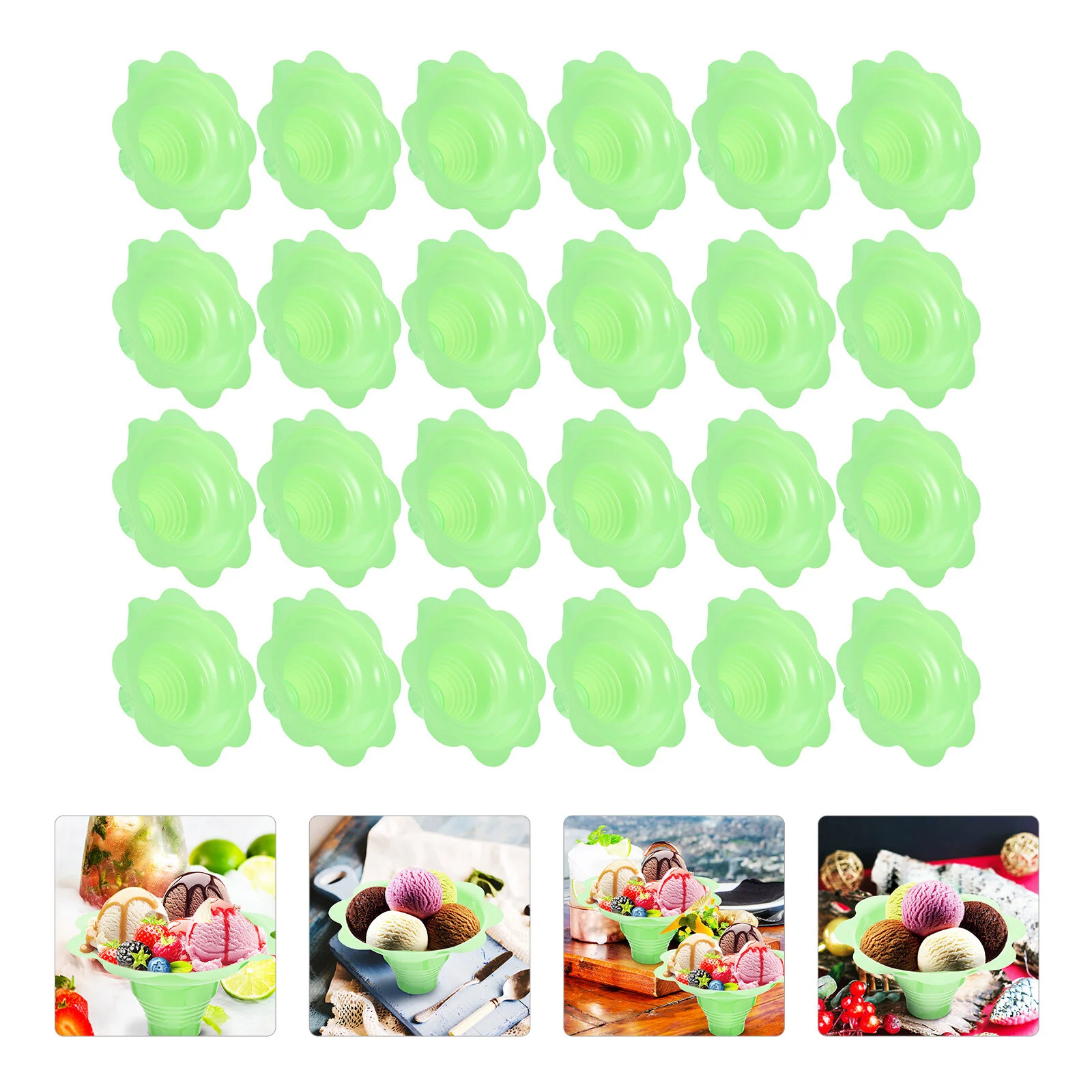 50 Pcs Blue Disposable Snow Cone Cups Ice Cream Bowls Pudding Containers Yogurt Holders Shaved Ice Smoothie Cups Plastic