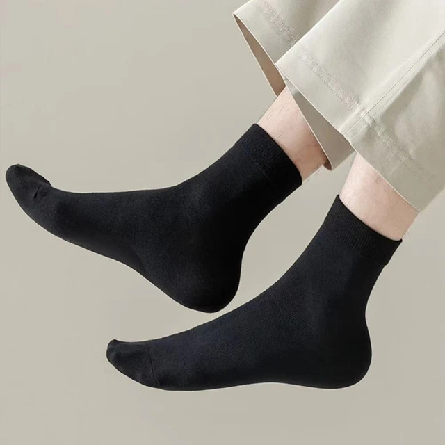 3 Pairs Pure Color High Quality White Men Cotton Socks Soft Breathable Antibacterial Black Business Men Socks SIZE39-46 US6.5-12 6