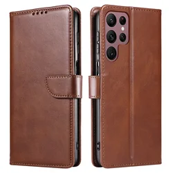 Leather Phone Case with Magnetic Closure and Card Slot Holder - Samsung Galaxy S10e (Brown)