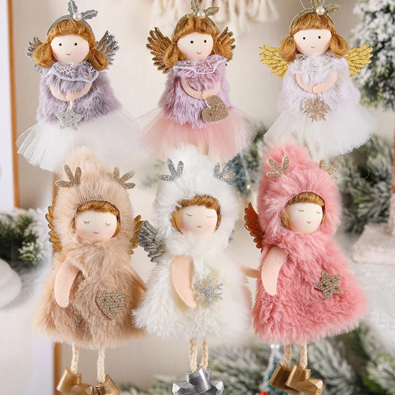 

Cute Christmas Angel Dolls Children Plush Doll Toys Xmas Tree Decor Pendants Hanging Ornaments Baby Kids 2023 New Year Gifts Toy