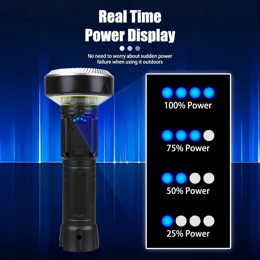 LED COB 강력한 손전등 USB 충전식 토치 11 조명 모드 꼬리 자석이 있는 램프 야외 캠핑 비상 랜턴