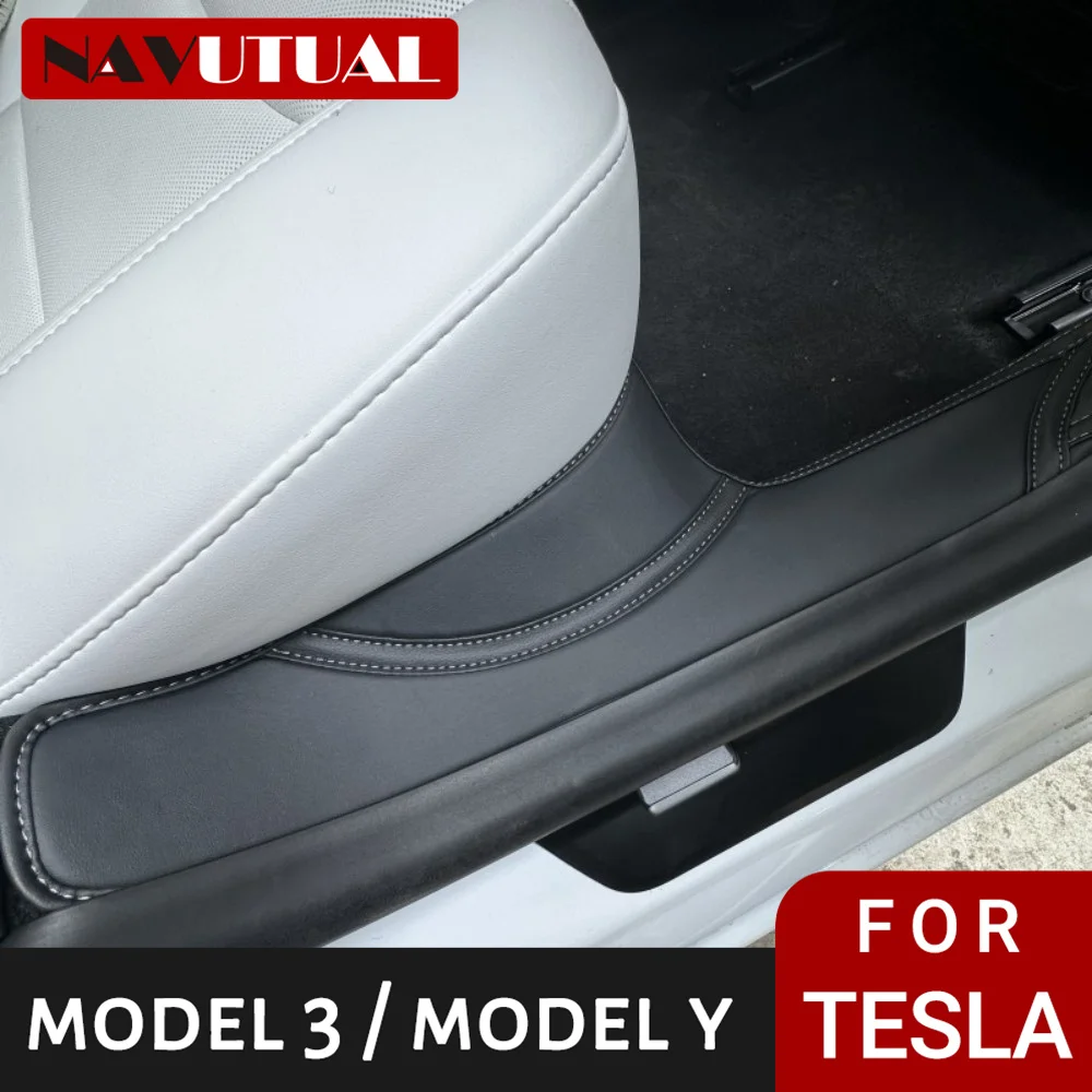 

Для Tesla Model 3 Highland 2023-2024 дверная Входная педаль пороговое полосы кожаная защита от грязи и износа