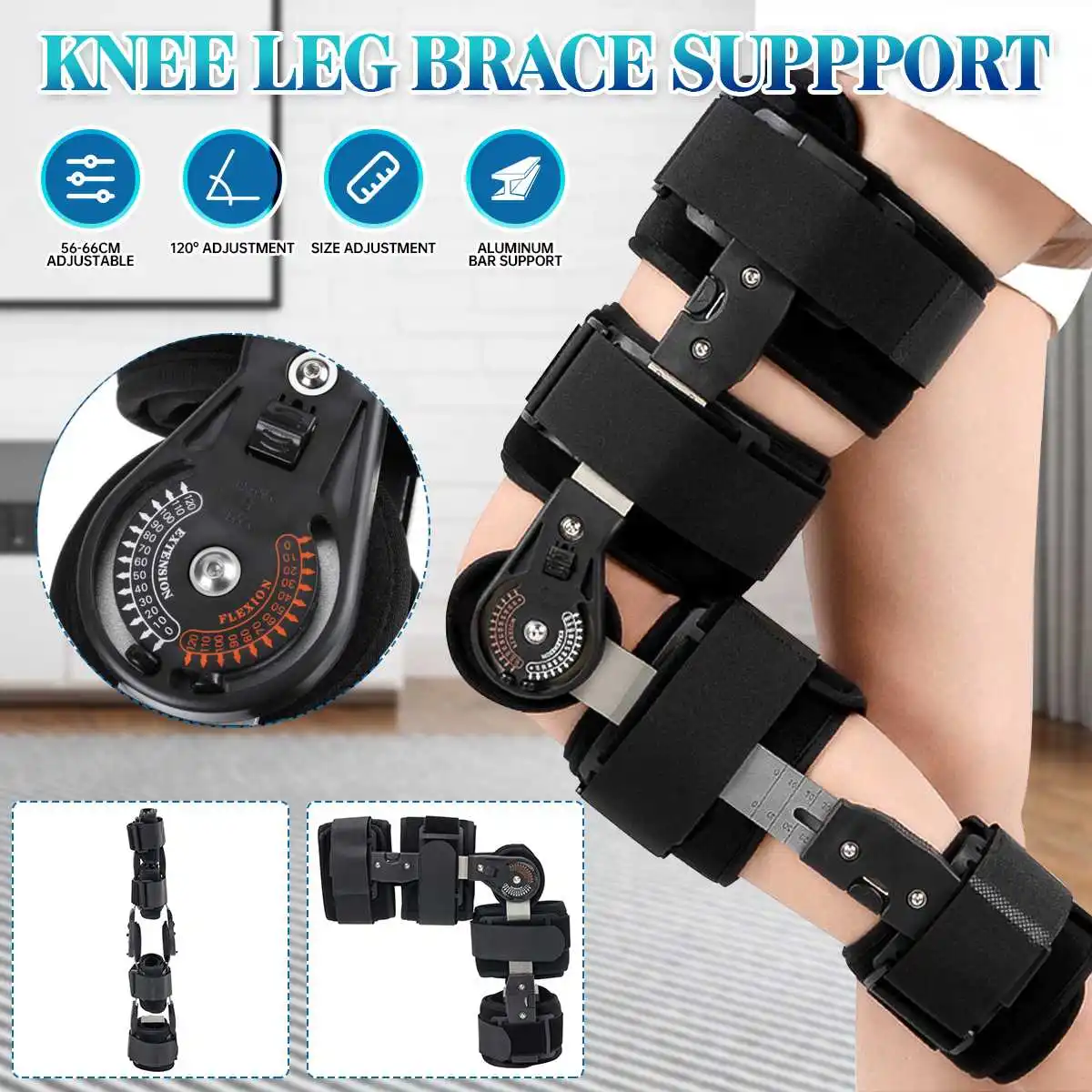 Orthopedic Support Knee Pads Adjustable 0-120 Degree Hinged Leg Band Knee Brace Protector Powerleg Bone Orthosis Ligament Care