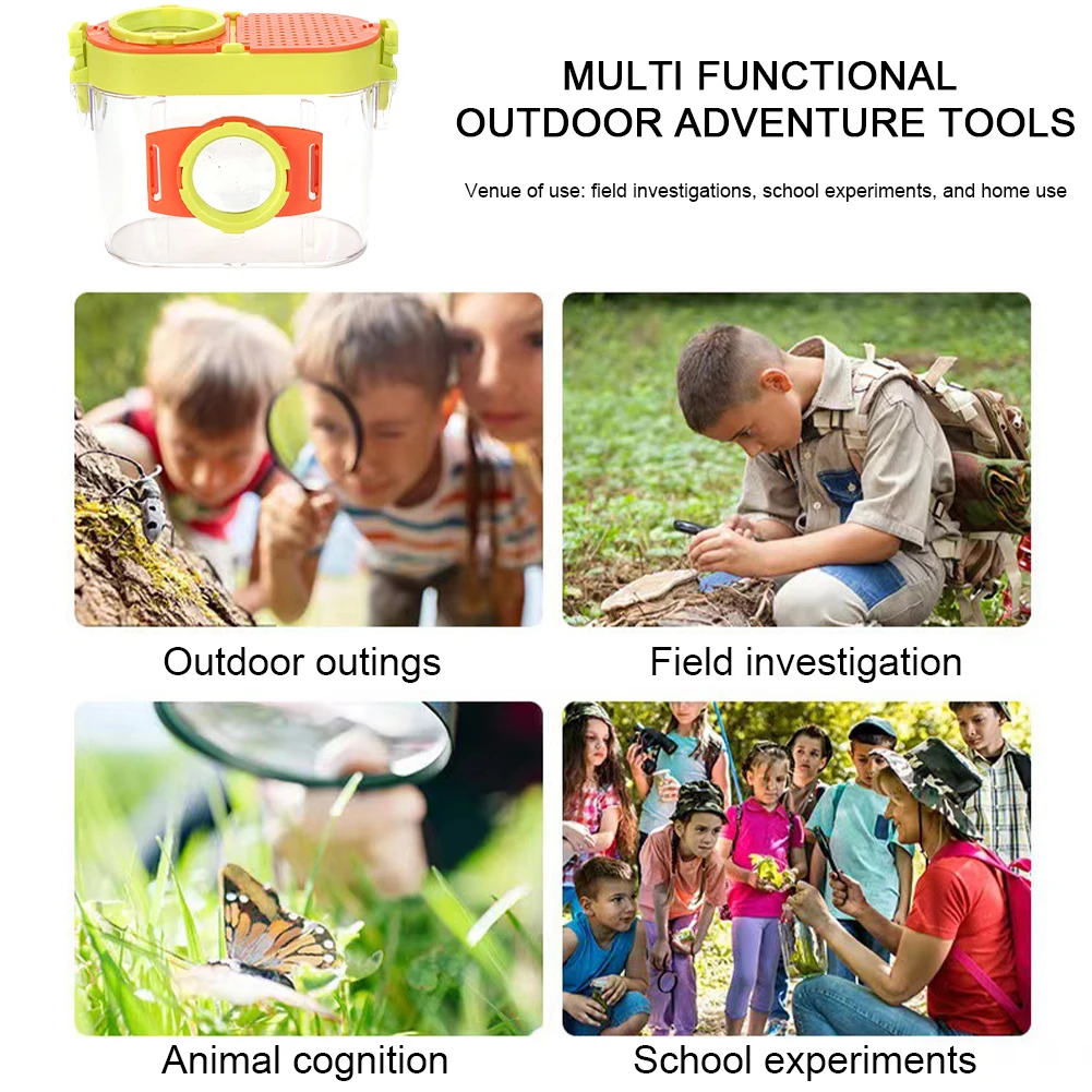 Magnifying Glass Insect Inspection Box Tweezers Small Outdoor Insect Box for Boys Girls Nature Exploration insect observation box