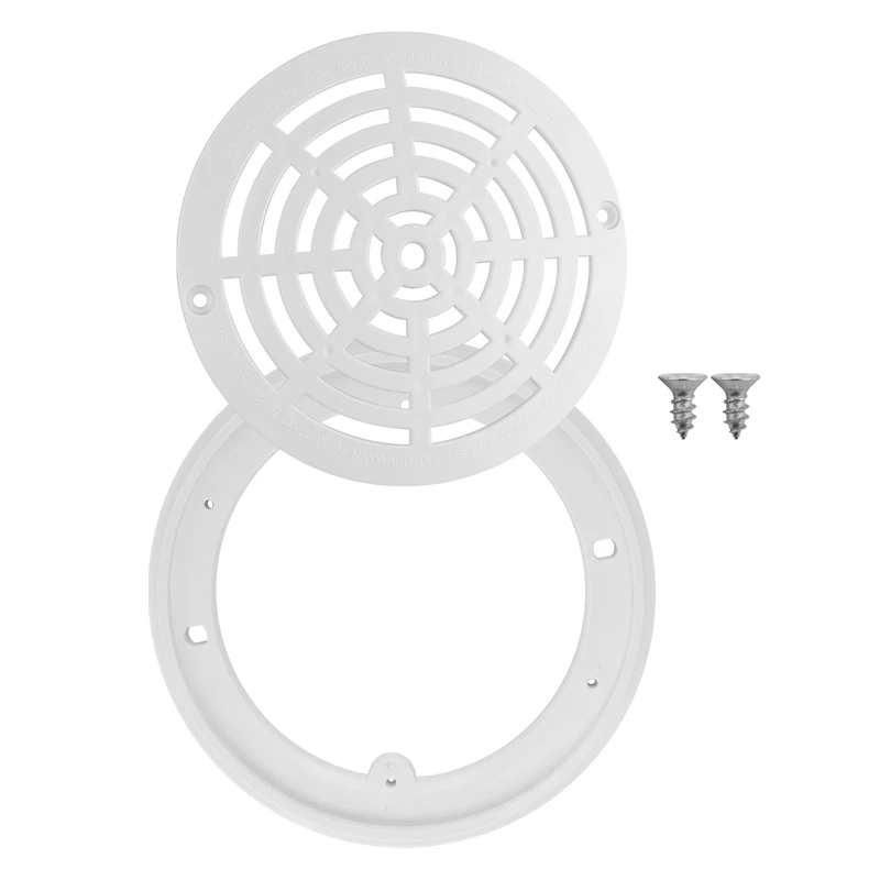 

New-8Inch Pool Main Drain Cover The Top Grate Bottom Mounting Plates White Replacement Pool Drain Cover Pool Outlet Cover
