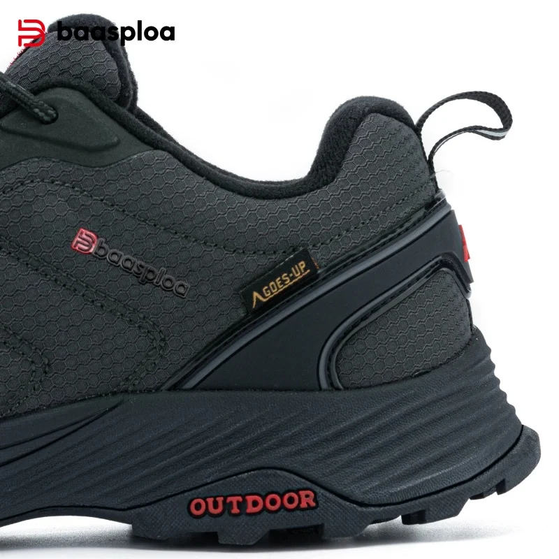 Hiking shoes Baasploa Men Hiking Shoes Wear-Resistant Non-slip Outdoor Sneakers Fashion Anti Splash Water Light Male Casual Walking Shoes