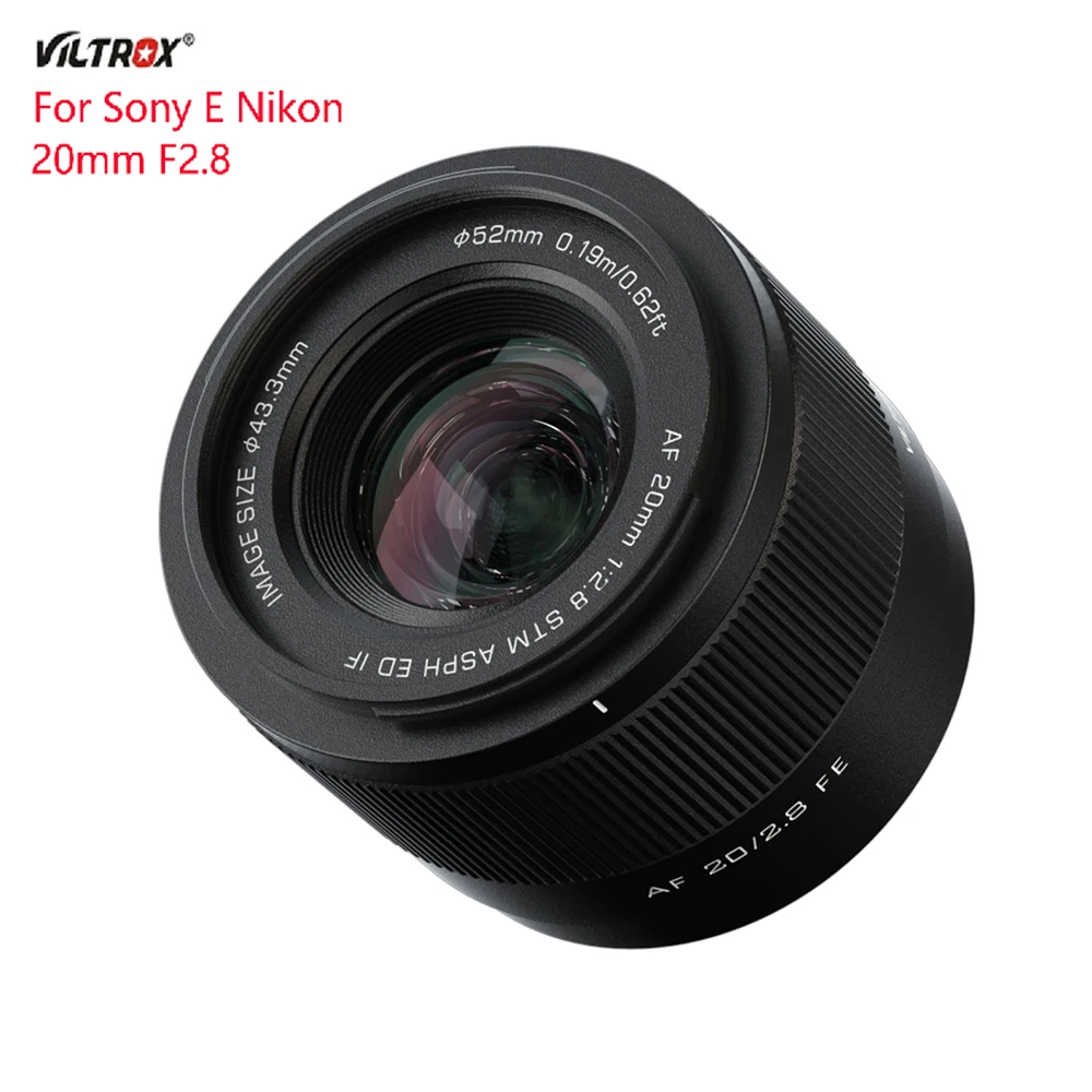 Viltrox 20Mm F2.8 Z Auto Focus Full Frame Obiettivo Ultra Grandangolare Per Fotocamere Nikon Z Mount Sony E