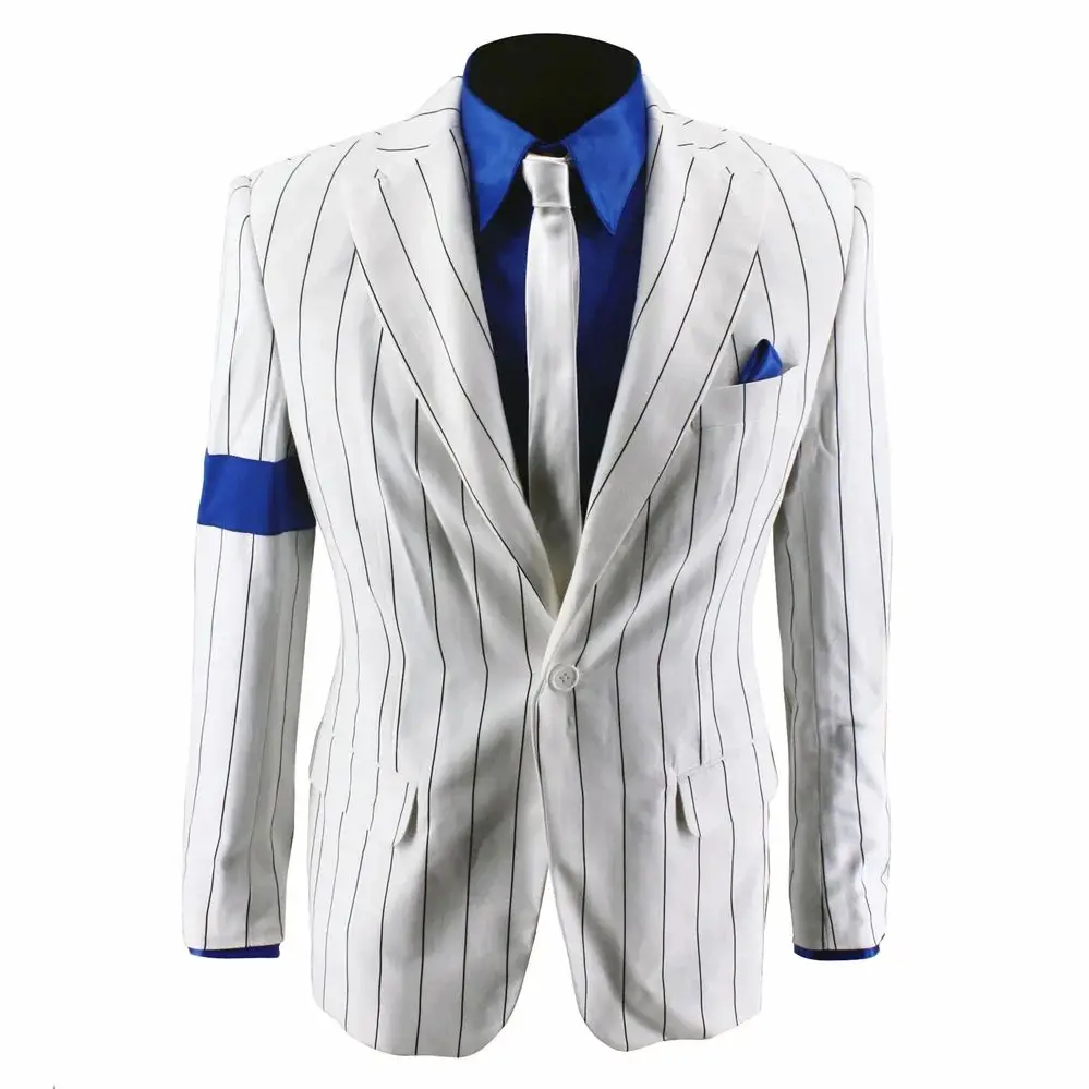 Retro Michael Smooth Criminal Vocal Concert History Stripe Outfit Suits for impersonator 3