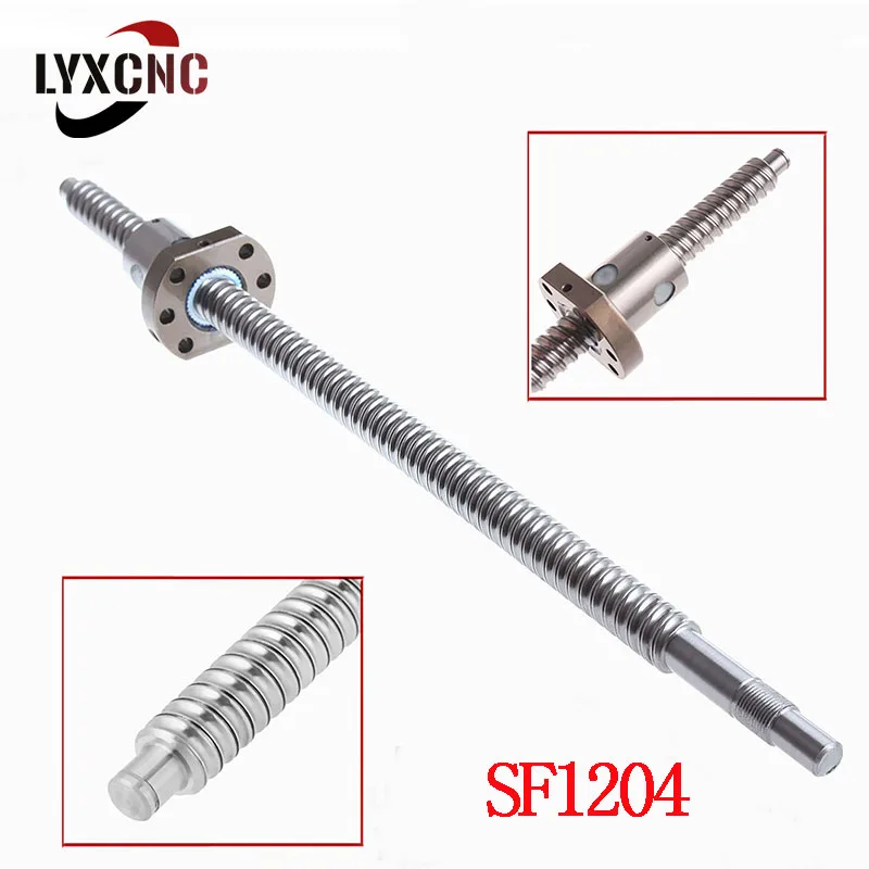 1pc SFU1204 rolled ball screw C7 with 1204 flange single ball nut end machined 