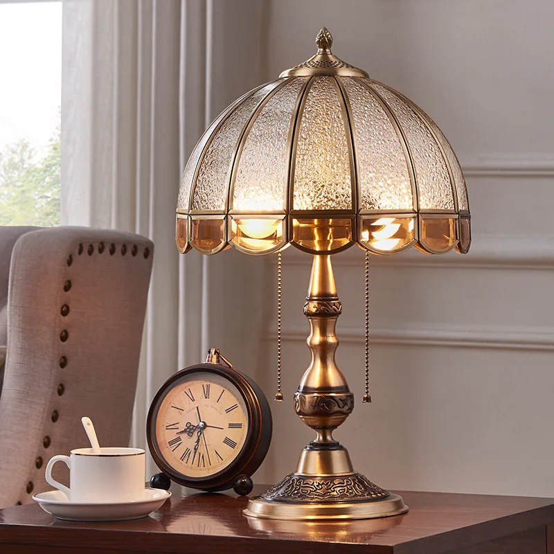 

Nordic E27 Table Lamp For Living Room Bedroom Bedside Table Light Brass Glass Luxury Romantic Creative Home Decor Light Fixture