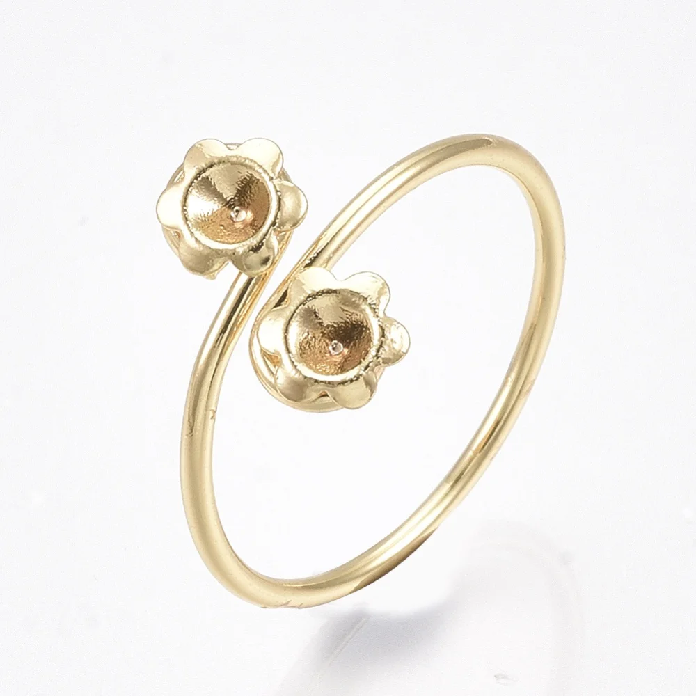

5pcs Unique Design 18K Gold Plated Brass Finger Ring Rhinestone Settings Fit for 2.5mm Rhinestone Wedding Jewelry Nickel Free